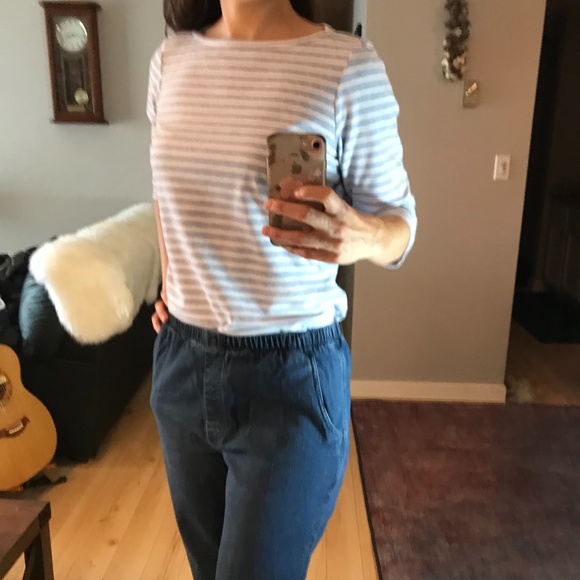 Striped Boatneck Boxy T-Shirt by FDJ - Picture 4 of 5